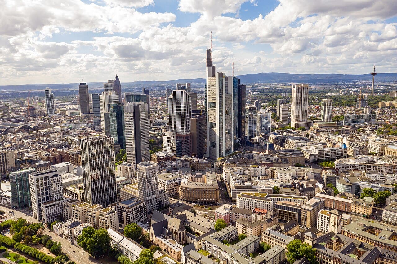 Frankfurt skyline along the Main river